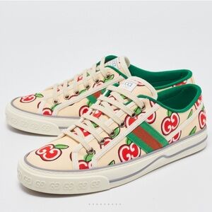 Gucci Multicolor GG Apple Canvas Tennis 1977 Sneakers Size 36